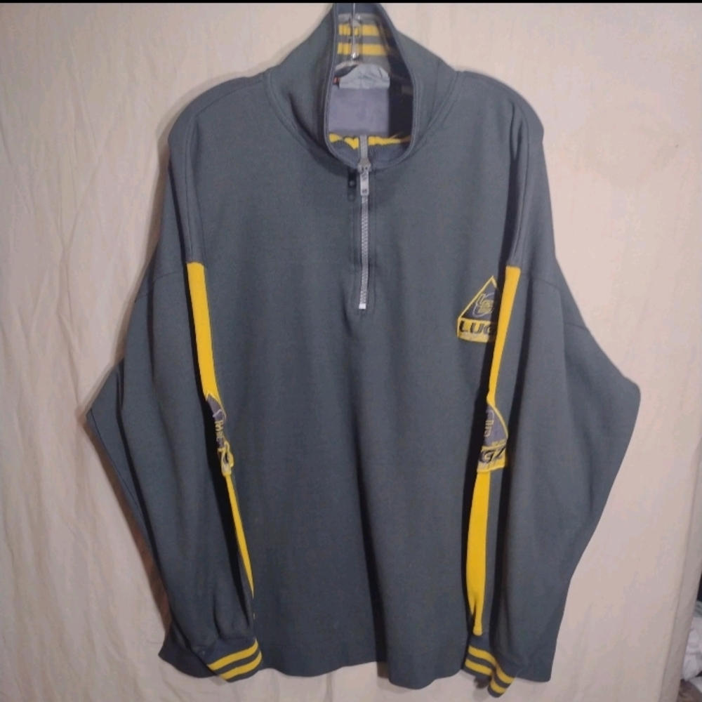 Vintage Lugz Sport Men's 2XL Green w/yellow Pullover Long Sleeve 90's Streetwear